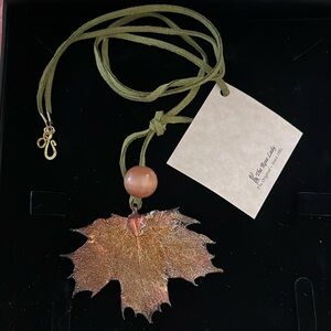 Hand dipped maple leaf necklace